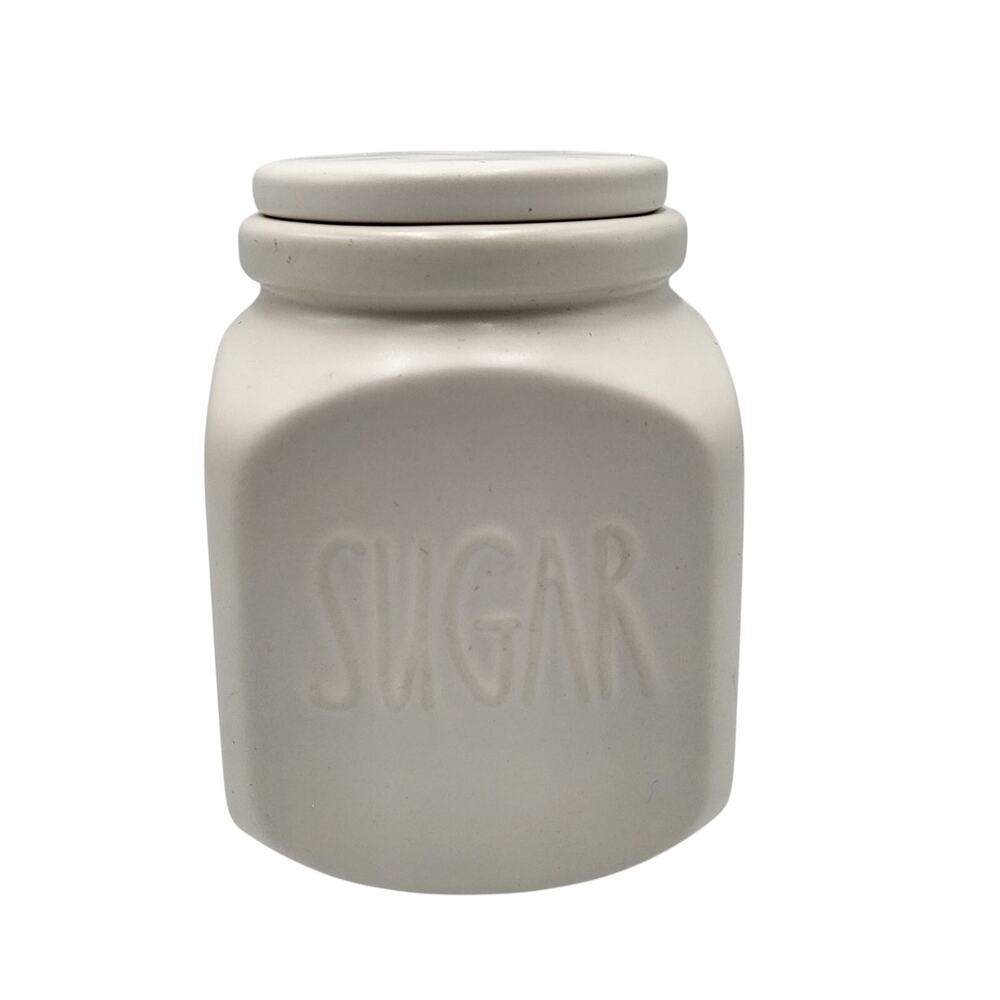 NWOB Rae Dunn Artisan Collection Magenta "SUGAR" Ceramic Sugar Jar Holder & Lid